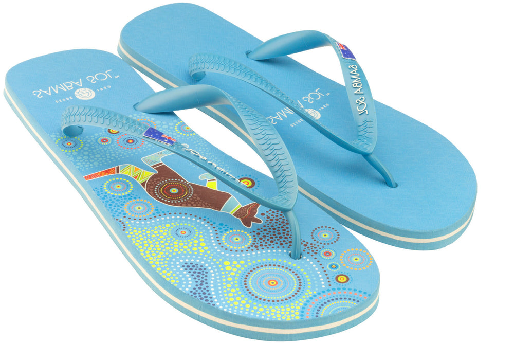 Samba Sol Men's Countries Collection Flip Flops - Australia Blue