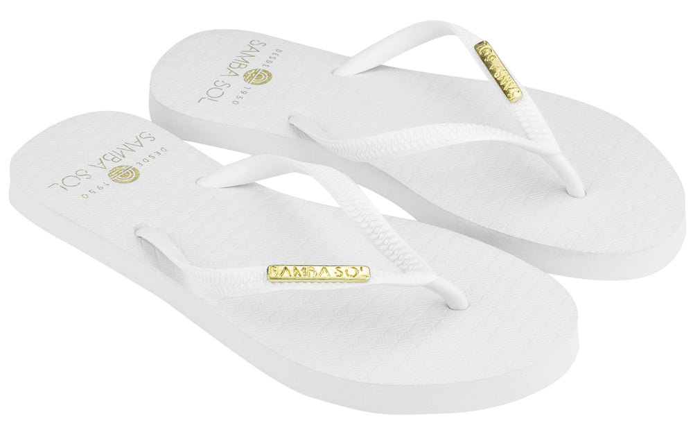 Samba Sol Women's Fashion Collection Flip Flops - Classic White-Samba Sol