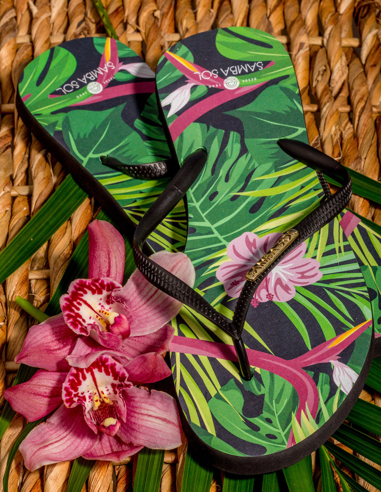 Samba Sol Women’s Fashion Collection Flip Flops - Tropical-Samba Sol
