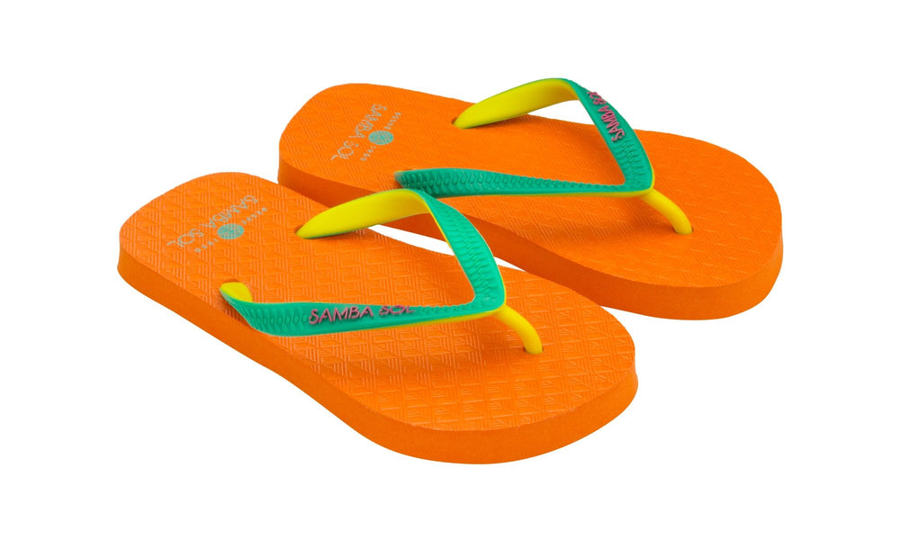 Samba Sol Kid's Beach Collection Flip Flops - Orange