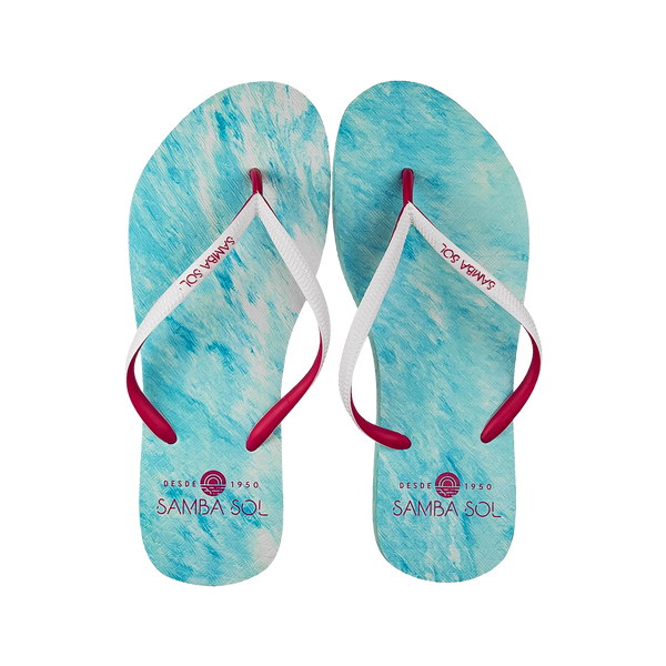 Samba Sol Women's Beach Collection Light Pink/Blue Flip Flops