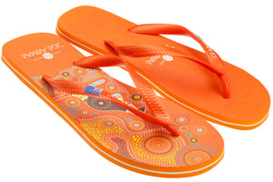 Samba Sol Men's Countries Collection Flip Flops - Australia Orange-Samba Sol
