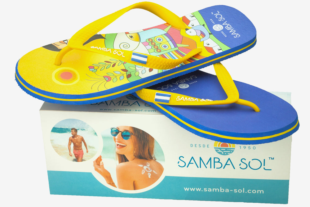 Samba Sol Men's Countries Collection Flip Flops - El Salvador-Samba Sol