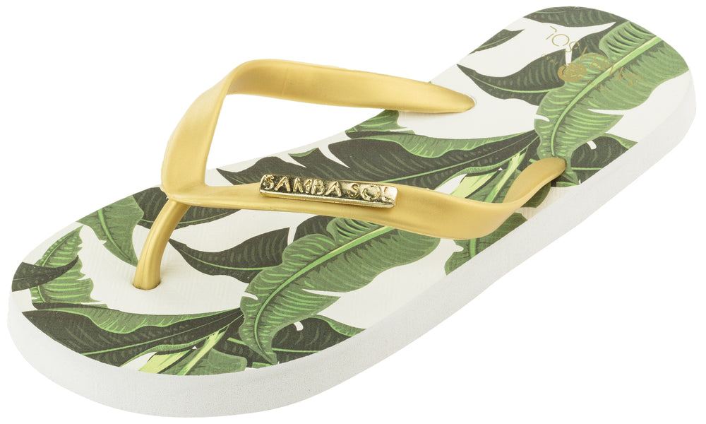 Samba Sol Kid's Fashion Collection Flip Flops - Banana Leaf Gold-Samba Sol
