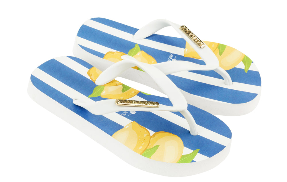 Samba Sol Kid's Fashion Collection Flip Flops - Capri Lemon