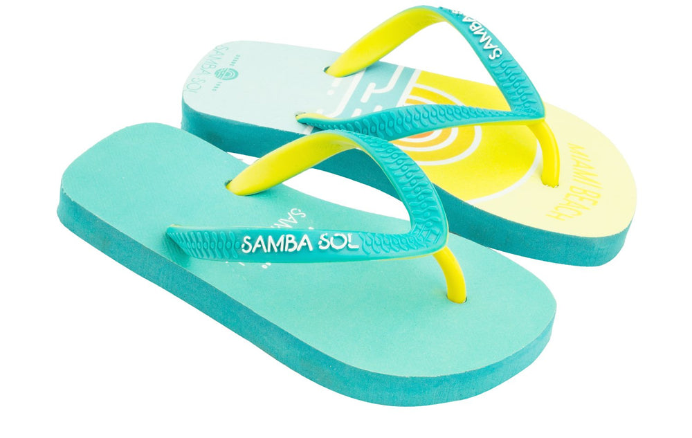 Samba Sol Kid's Beach Collection Flip Flops - Miami Beach Sunset-Samba Sol