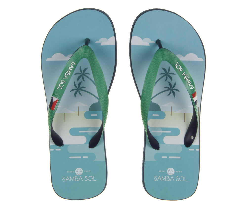 Samba Sol Men's Beach Collection Flip Flops - St Martin-Samba Sol