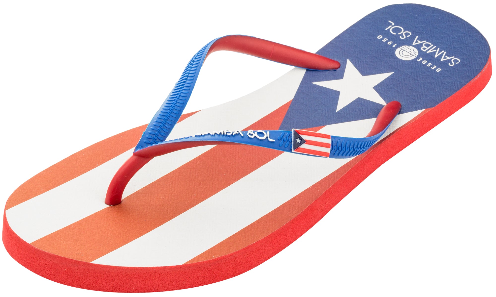 Samba Sol Womens Countries Collection Puerto Rico Flip Flops Samba Sol