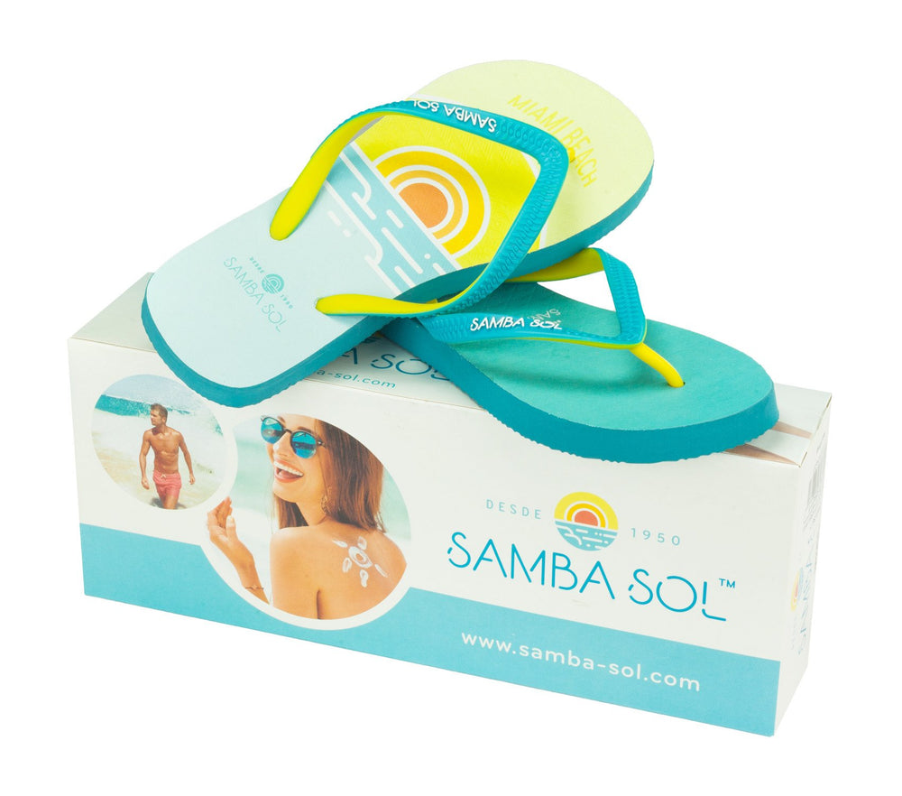 Samba Sol Kid's Beach Collection Flip Flops - Miami Beach Sunset-Samba Sol