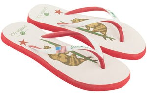 Samba Sol Women's Beach Collection Flip Flops - California Bear-Samba Sol