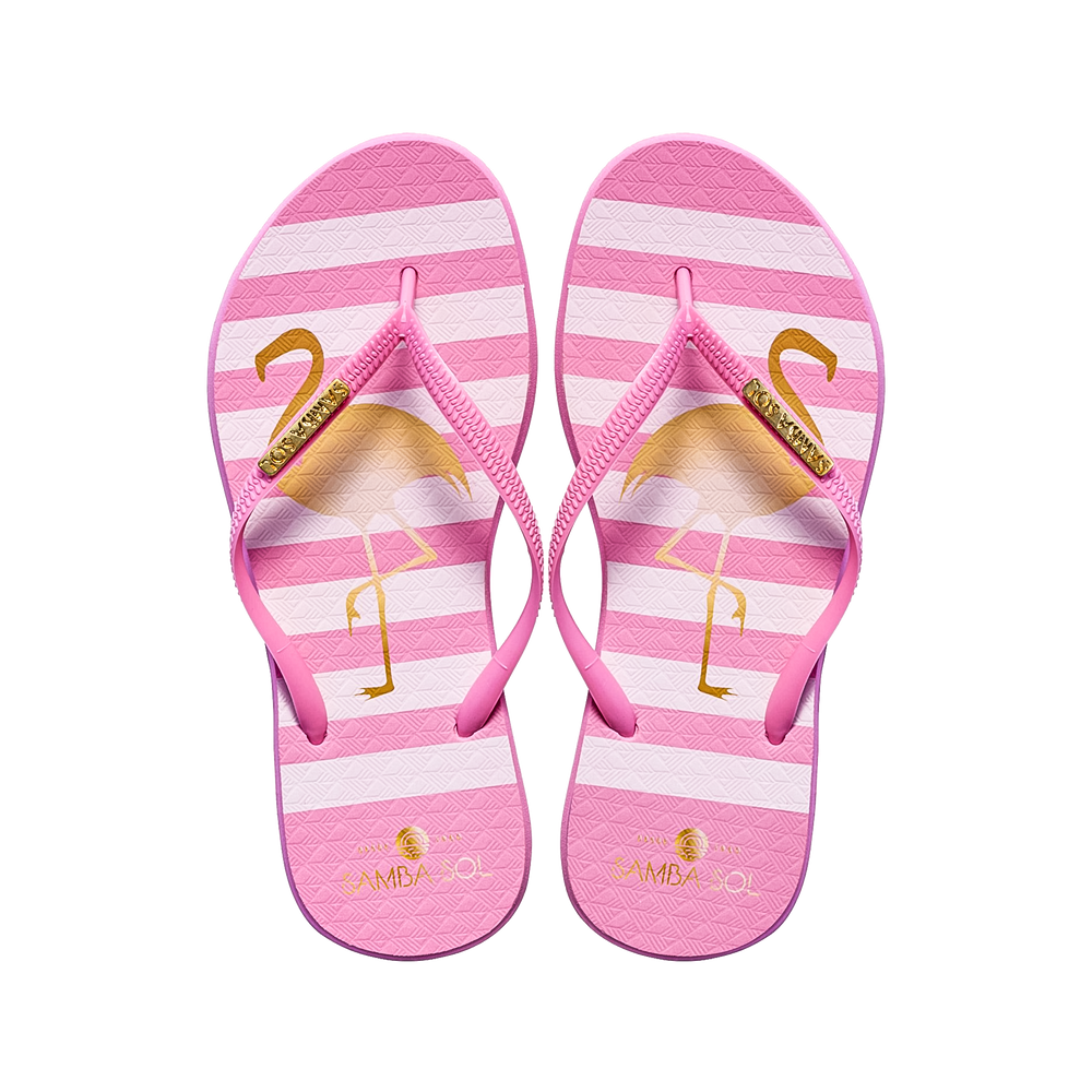 Samba Sol Women's Fashion Collection Flip Flops - Flamingo