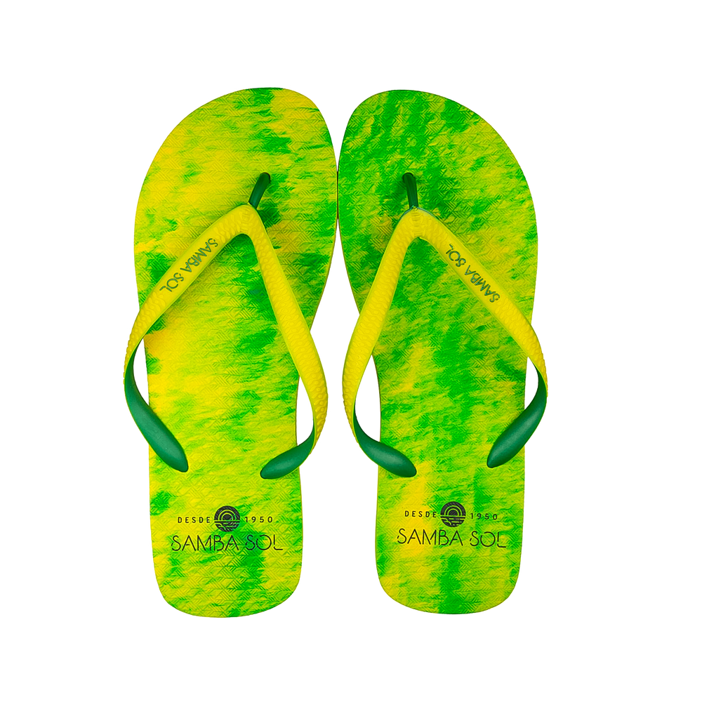 Lime green top flip flops