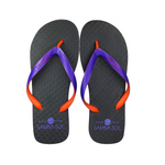 Samba Sol Men’s Beach Collection Flip Flops - Black/Orange/Purple
