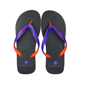Samba Sol Men’s Beach Collection Flip Flops - Black/Orange/Purple-Samba Sol