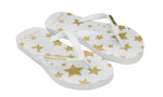 Samba Sol Kid's Fashion Collection Flip Flops - White Stars