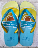 Samba Sol Men's Beach Collection Flip Flops - Miami Beach Sunset