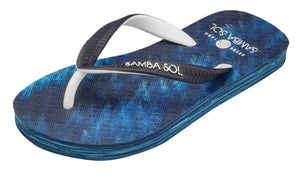Samba Sol Kid's Beach Collection Flip Flops - Navy/White-Samba Sol