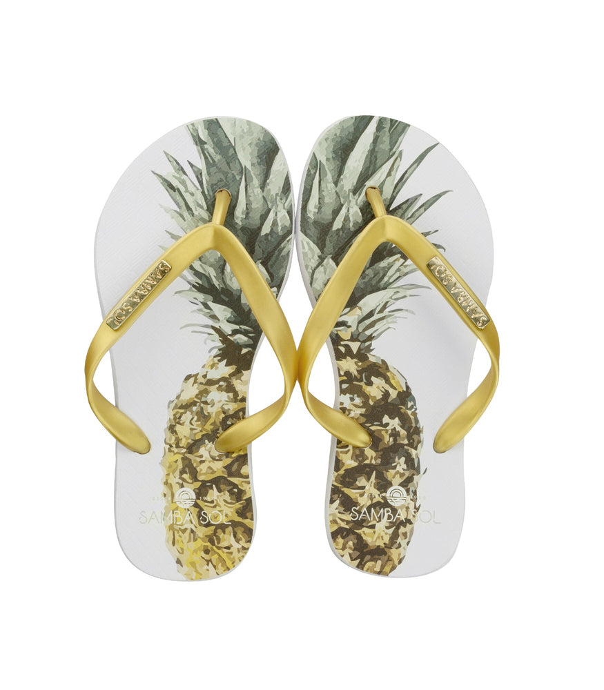 Samba Sol Kid's Fashion Collection Flip Flops - Pineapple-Samba Sol