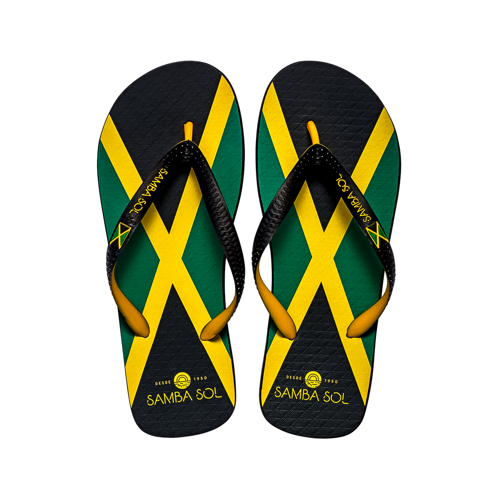 Samba Sol Men's Countries Collection Flip Flops - Jamaica