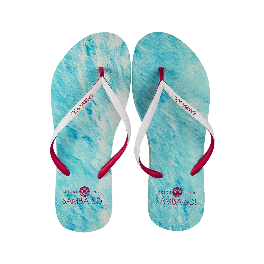 Samba Sol Women’s Beach Collection Flip Flops - Light Pink/Blue