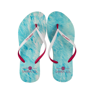 Samba Sol Women’s Beach Collection Flip Flops - Light Pink/Blue-Samba Sol