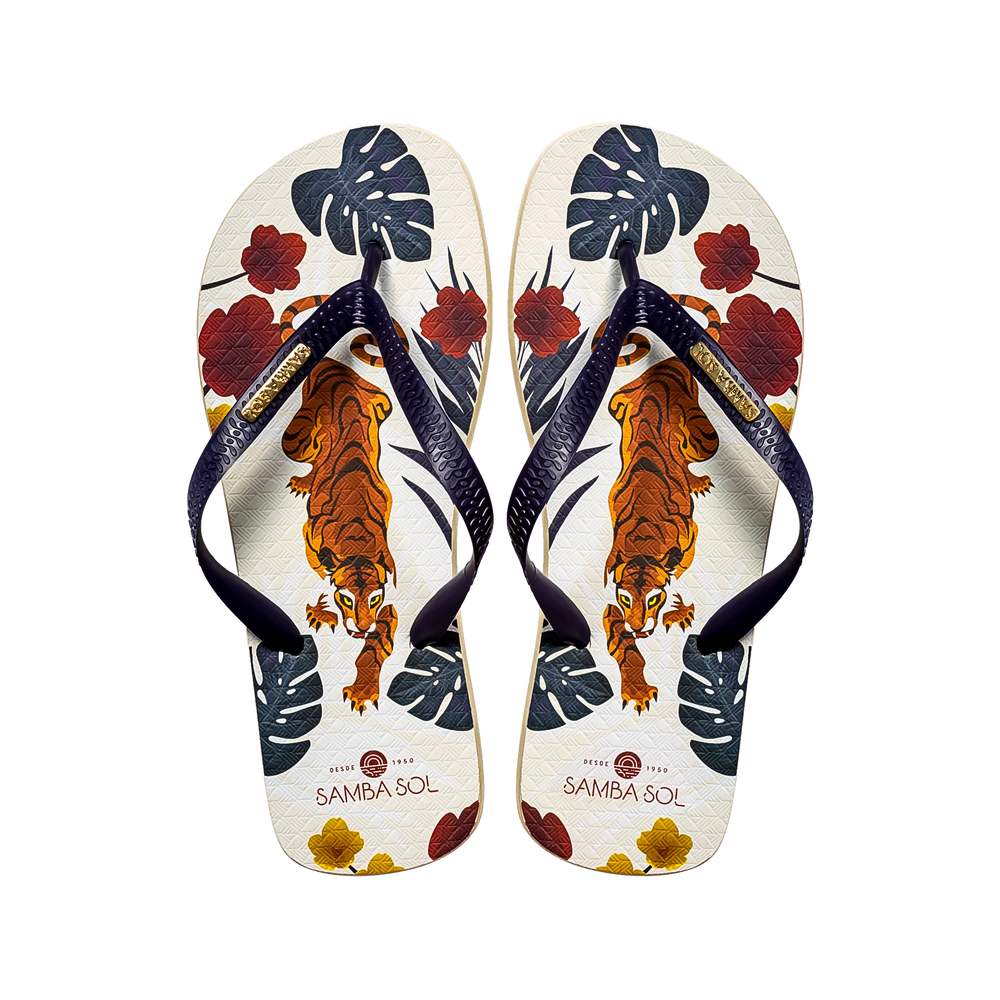 Samba Sol Men's Fashion Collection Flip Flops - Tiger