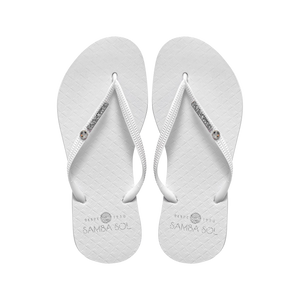 Samba Sol Women's Crystal Collection Flip Flops - White Crystal-Samba Sol