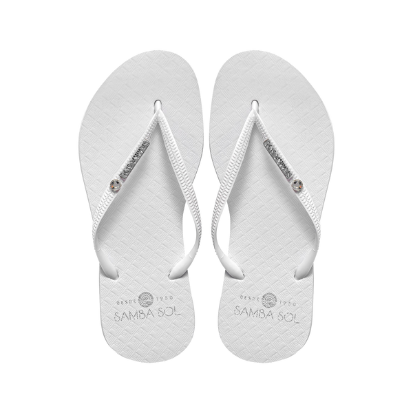 Samba Sol Women's Crystal Collection White Crystal Flip Flops | Samba Sol